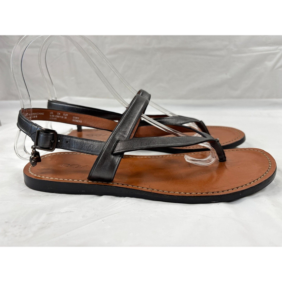Coach Hudson Leather Sandals Women's Size 5.5 GREY Metallic - Picture 15 of 15